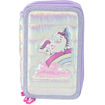 Picture of UNICORN 3 ZIP FILLED PENCIL CASE - PURPLE